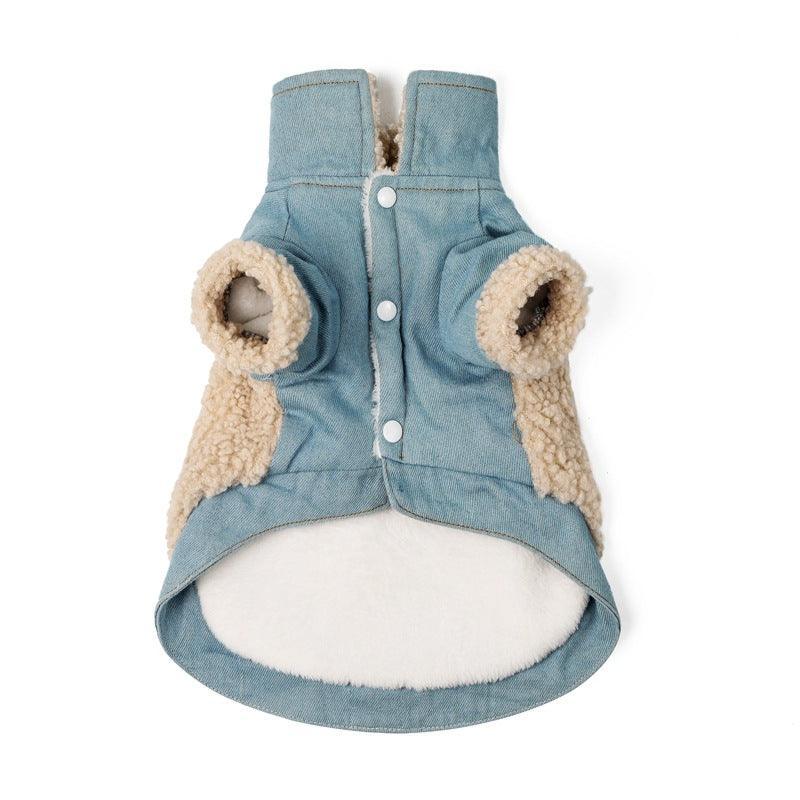 Cozy Denim And Fleece Two-Legged Dog Clothes - Perfect For Small To Medium Dogs